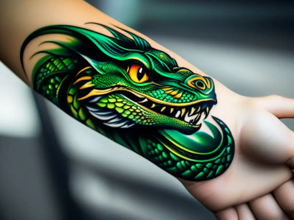 Tatuaje de basilisco: significado y simbolismo del rey serpiente