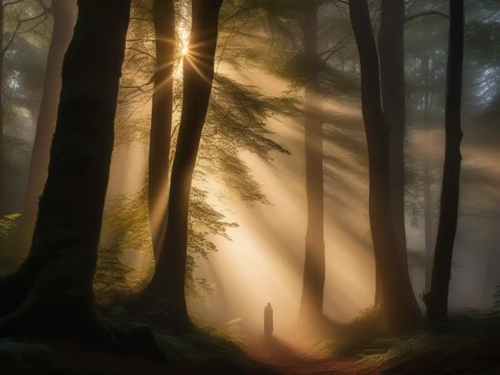 Bosque denso al atardecer: leyendas europeas del Wendigo