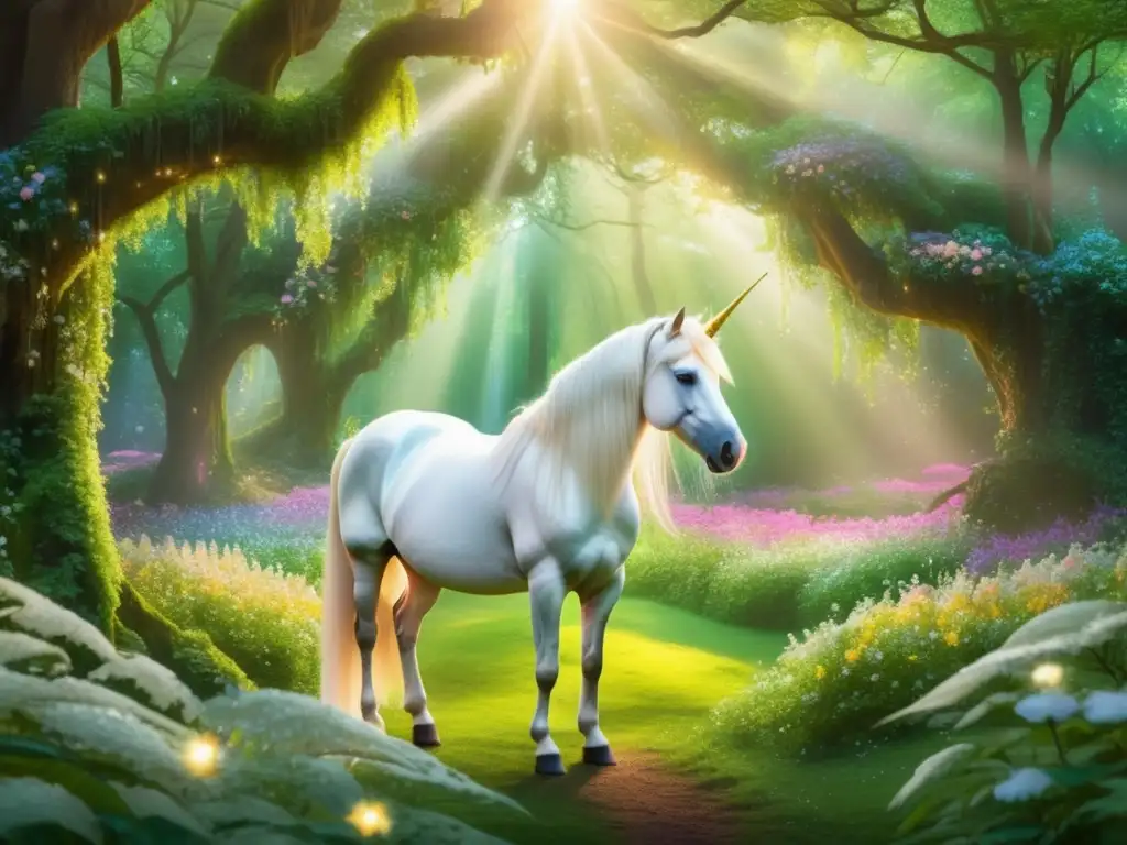 Imagen: Bosque encantado con unicornio - Dieta saludable de unicornios