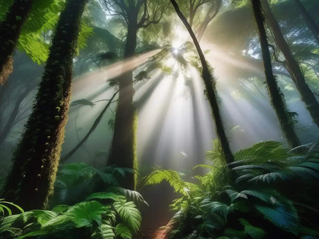 Espíritus de la Naturaleza en África en místico bosque africano con indígenas en ritual