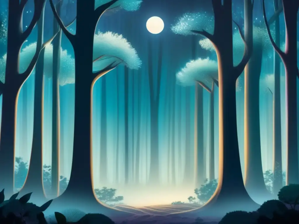 Juego de cartas Obake Karuta: Espíritus cambiantes en un bosque mágico bajo la luna