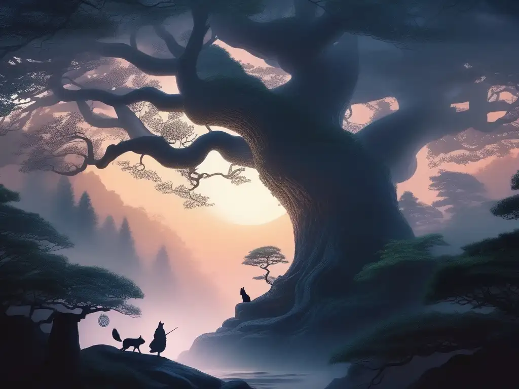 Majestuoso bosque de Yōkai: mística, etérea y fascinante