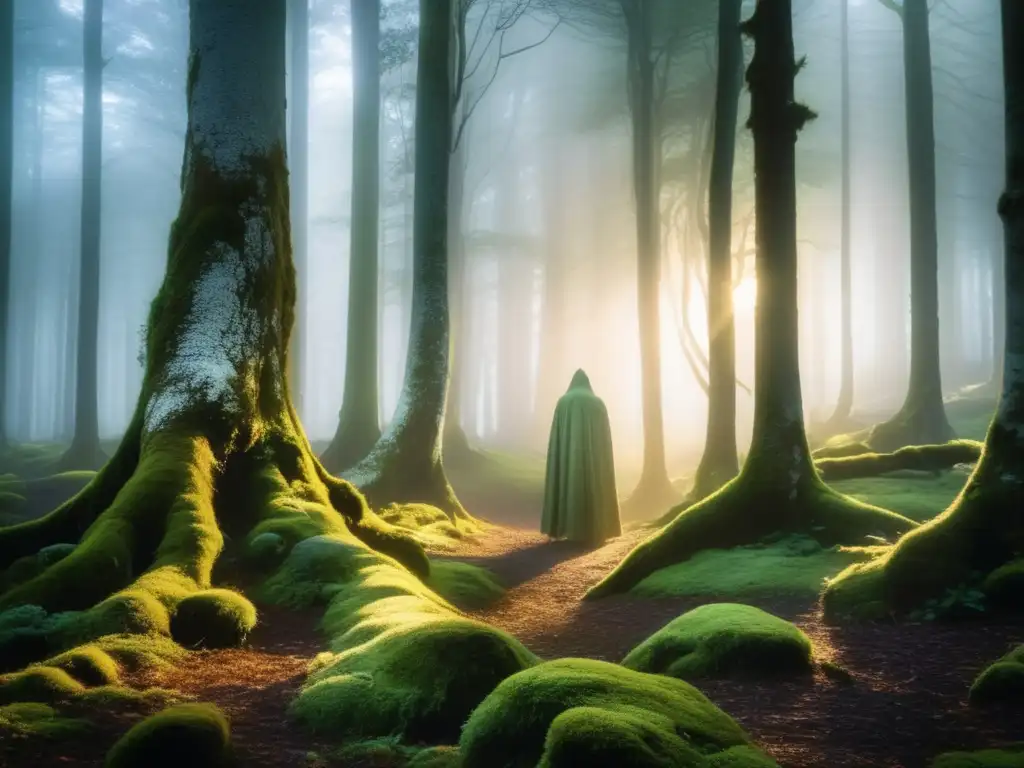 Mistico bosque irlandés al atardecer con Banshees: Significado Banshees cultura irlandesa