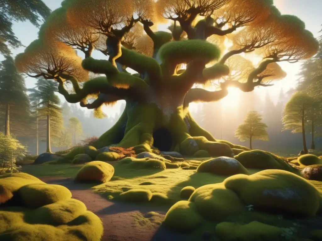 Increíble imagen 8k de un bosque nórdico protegido por un troll, en armonía con la naturaleza (+ clave)
