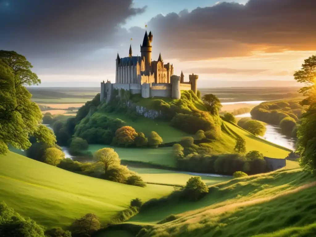 Historia y leyendas de Camelot en un atardecer mágico