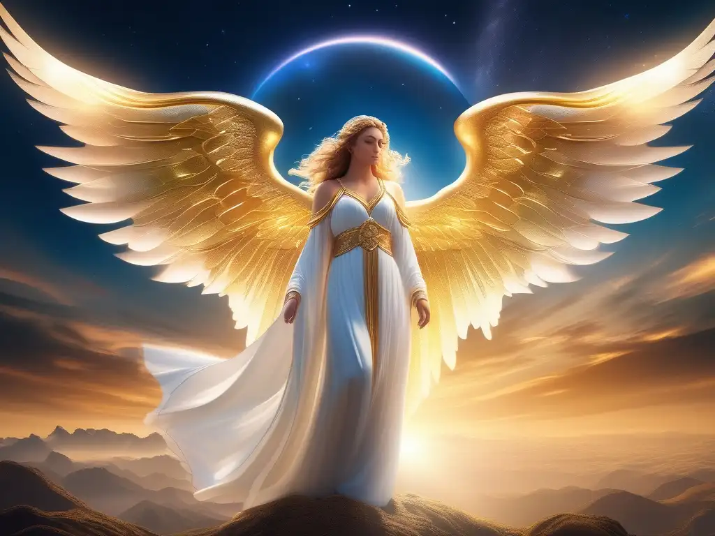 Batalla celestial entre ángel y demonio Orígenes mitológicos de ángeles y demonios en un mundo de belleza y misterio