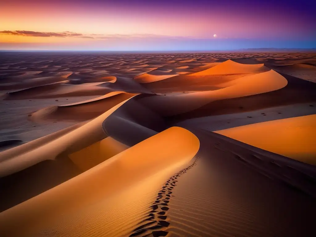 Criaturas mitológicas en el desierto del Sahara al atardecer