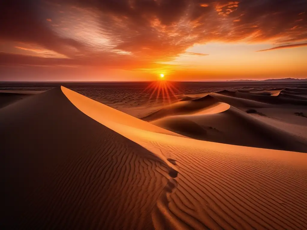 Criaturas mitológicas del desierto del Sahara iluminado por un majestuoso fénix ascendente