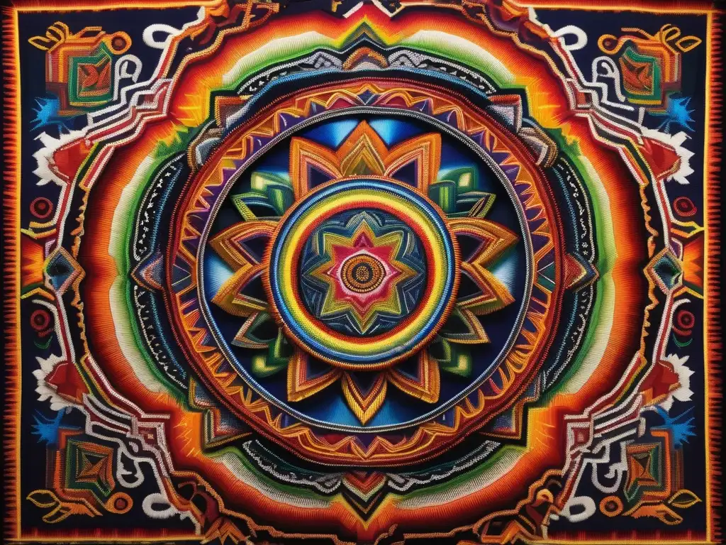 Pintura Huichol del Dios Venado: Significado cultural y colores vibrantes (110 caracteres)