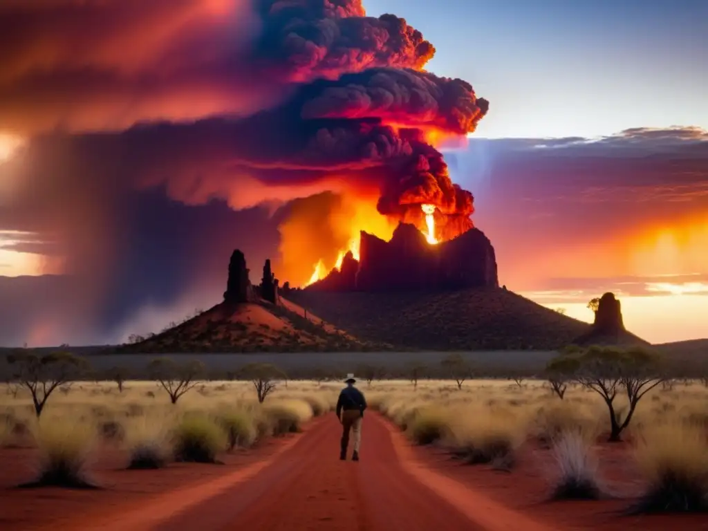 Mitología Australiana: Dioses del Fuego y la Tierra en un paisaje vibrante de la Outback