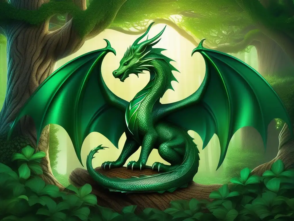 Dragon celta místico en bosque encantado - Mitología celta dragones deidades naturaleza