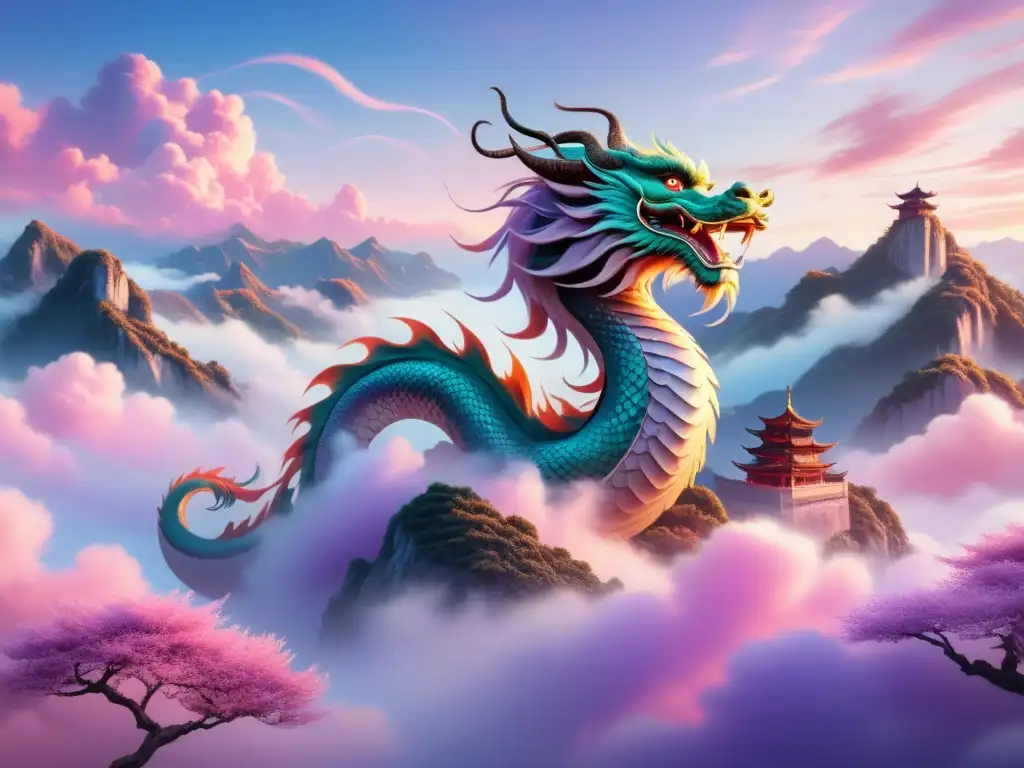 Dragón chino majestuoso surca cielo estrellado - Significado dragones astrología china