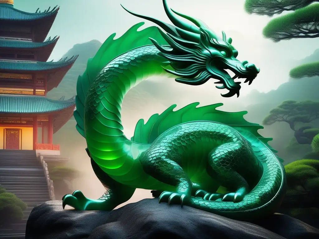 Dragones de jade en cultura oriental