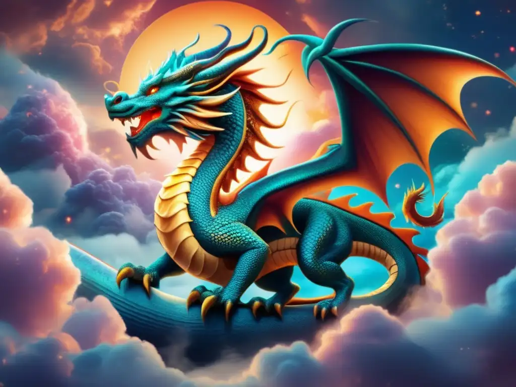 Dragones mitológicos hindúes poco conocidos en un épico escenario celestial