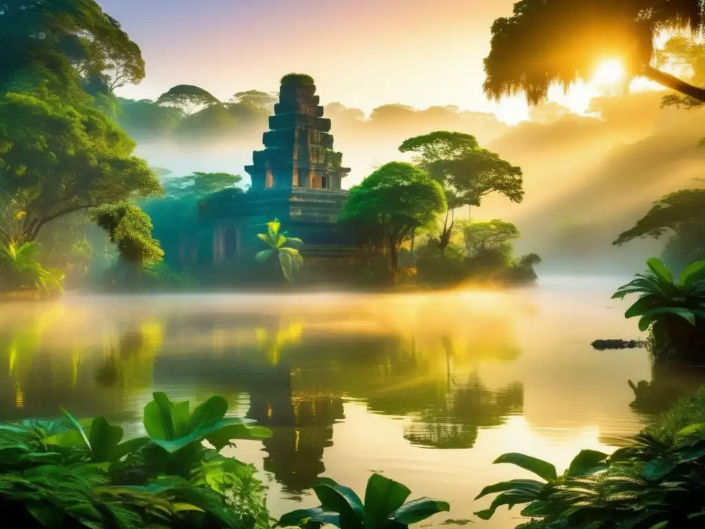 Historia y misterio de El Dorado en una imagen mágica de la selva al amanecer