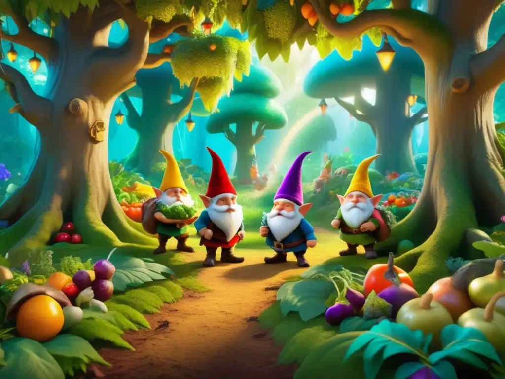 Alimentación de los gnomos: descubre su dieta mágica en un bosque encantado