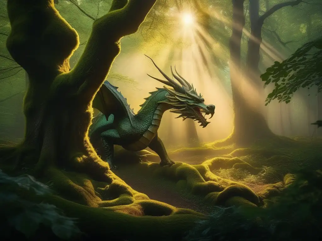Bosque místico, dragón y espíritus Transformaciones místicas en leyendas folclore eslavo