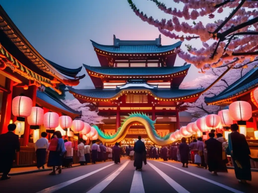 Dragones japoneses en festivales: una imagen mágica que captura su esencia histórica