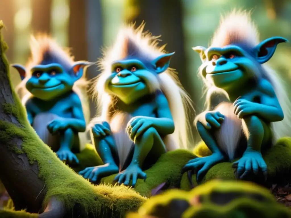 Trolls protectores de la naturaleza en bosque encantado