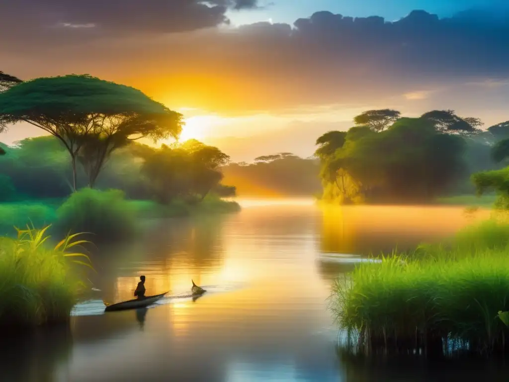 Los peces sagrados en la serena belleza de un río africano, reflejando la importancia de la conservación y la mitología africana