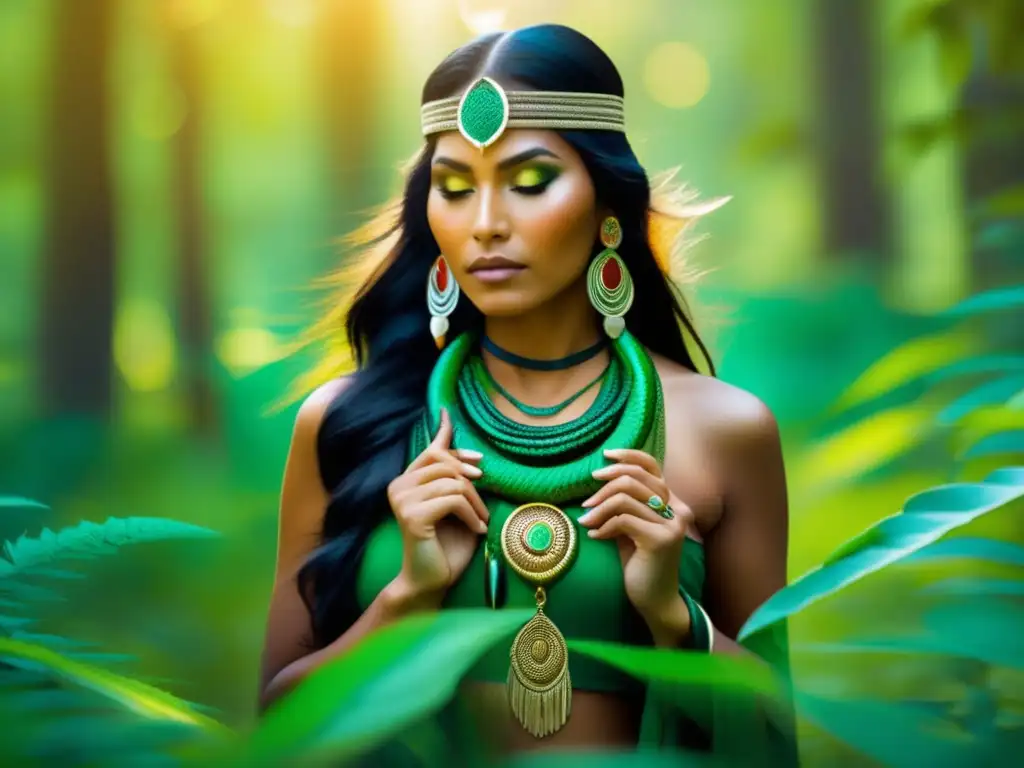 Mujer nativa americana con serpiente, significado espiritual y cultura nativa