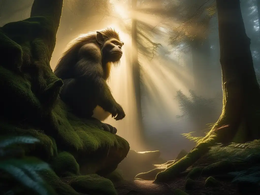 Bosque encantado con troll poderoso Poderes sobrenaturales de los trolls en un bosque místico y encantador