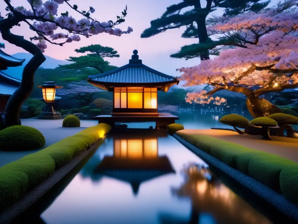 Jardín japonés con espíritu vengativo Onryō