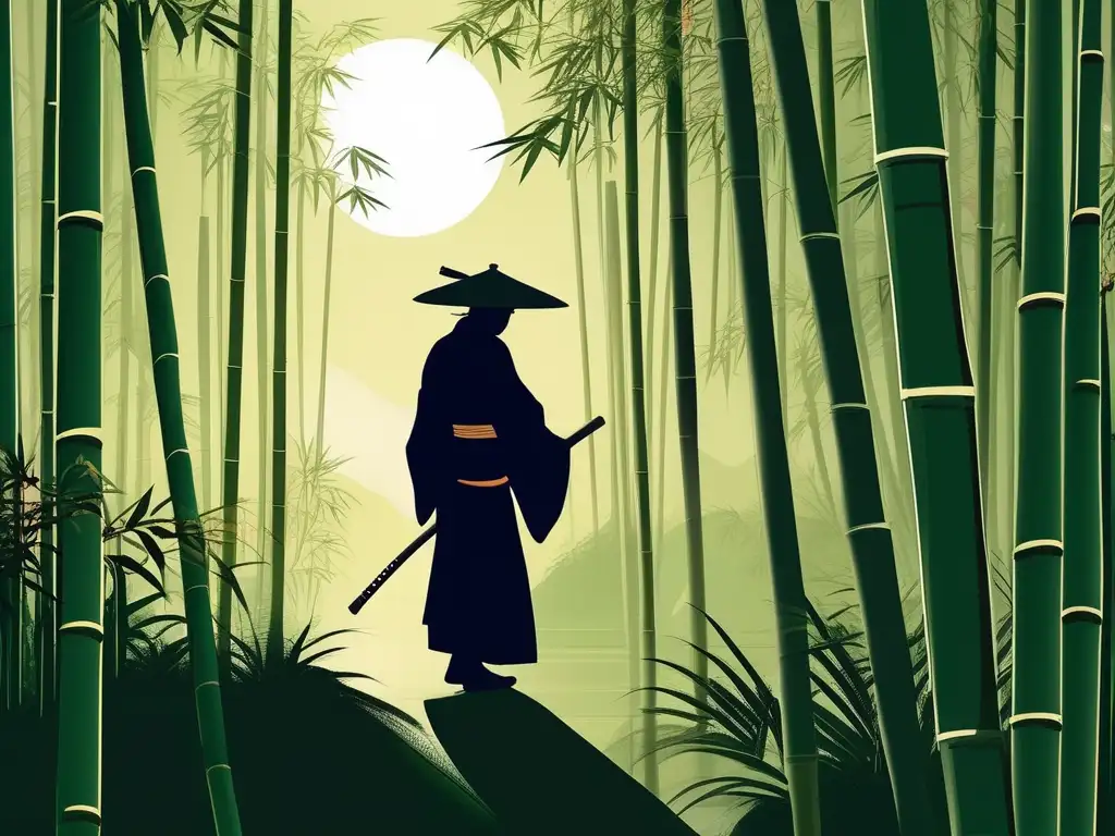 Komusō obake música meditación en bosque de bambú tranquilo