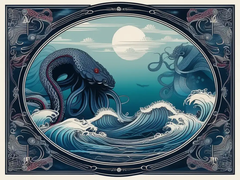 Misterios del mar: Kraken japonés emerge en duelo con el Kraken nórdico en aguas oscuras y misteriosas