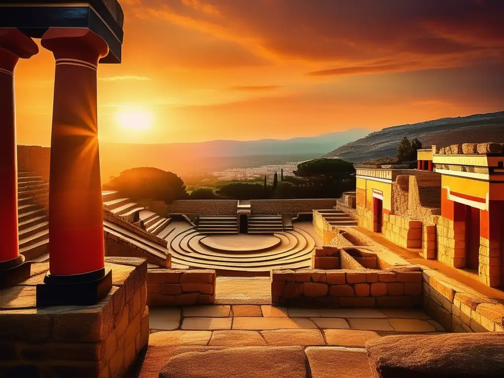 El laberinto de Knossos al atardecer El misterio del Minotauro en Knossos: historia y mitología del ser mitad hombre, mitad toro