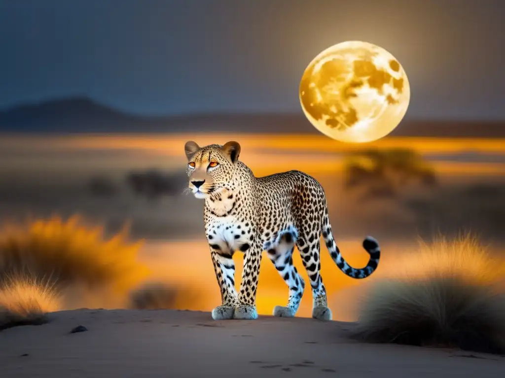 Dios leopardo en África ancestral, majestuosidad y misticismo en una imagen de ensueño