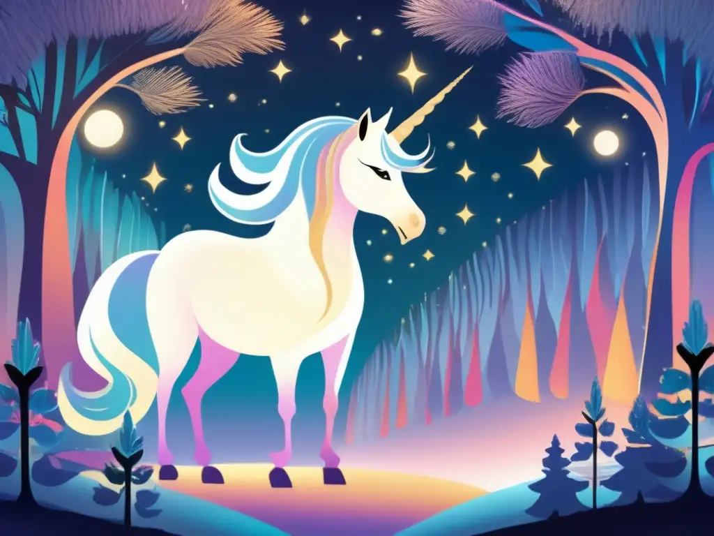 Influencia criaturas mitológicas literatura fantasía: mundo mágico con unicornio, fénix, hadas y paisaje etéreo