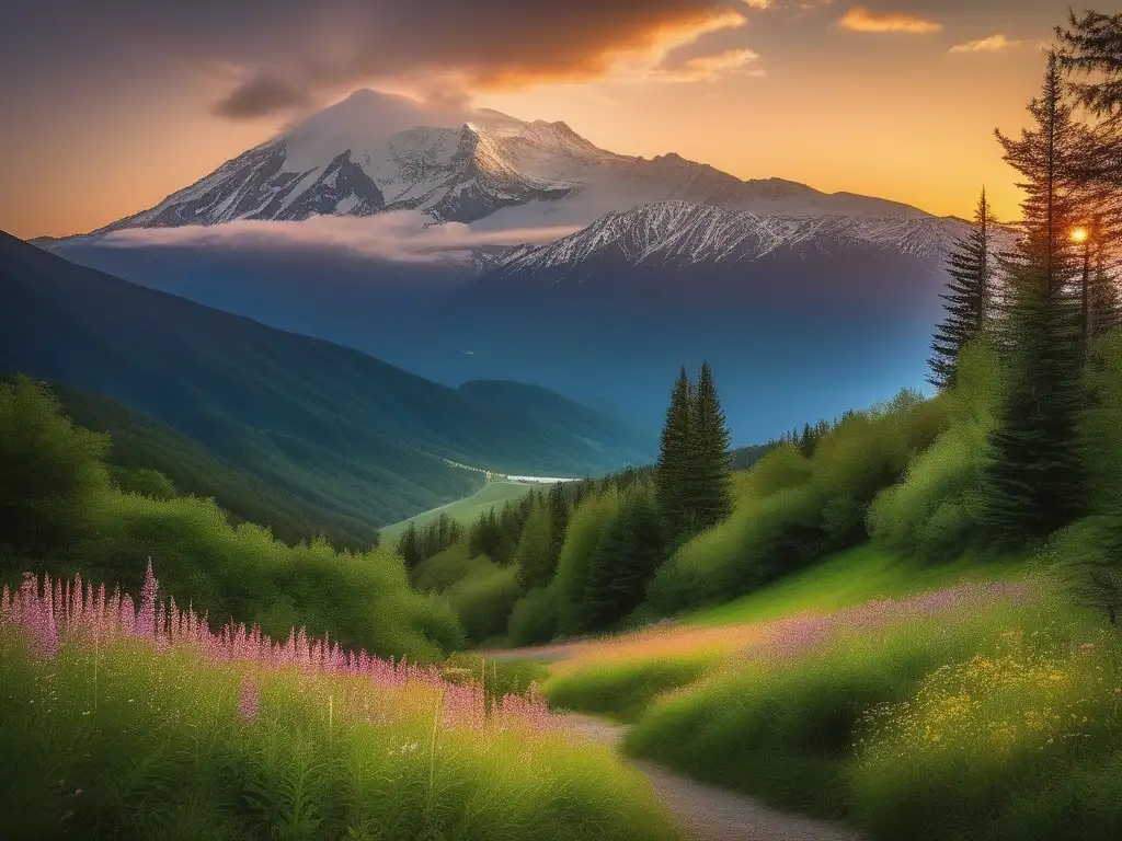 Criaturas mitológicas en el Olimpo: majestuoso Monte Olimpo, sendero oculto, bosque místico, seres mágicos y encanto mitológico