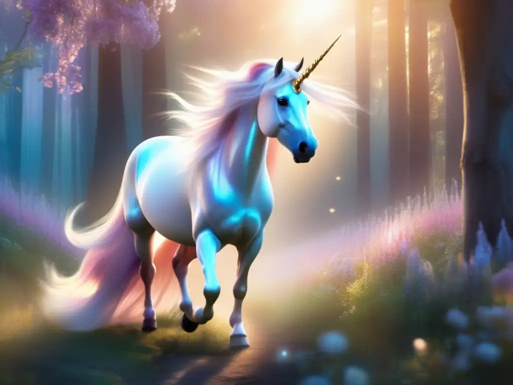 Un majestuoso unicornio celta en un bosque mágico - Historia y simbolismo de los unicornios celtas