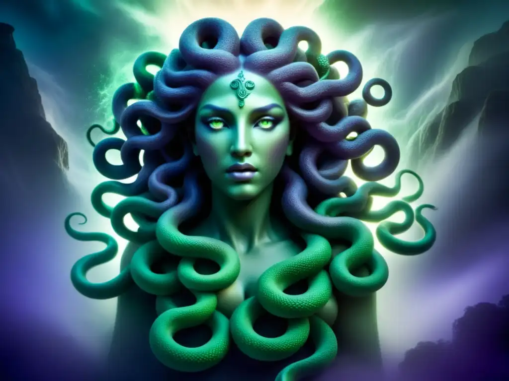 Medusa, criatura mitológica aterradora en una imagen cautivadora