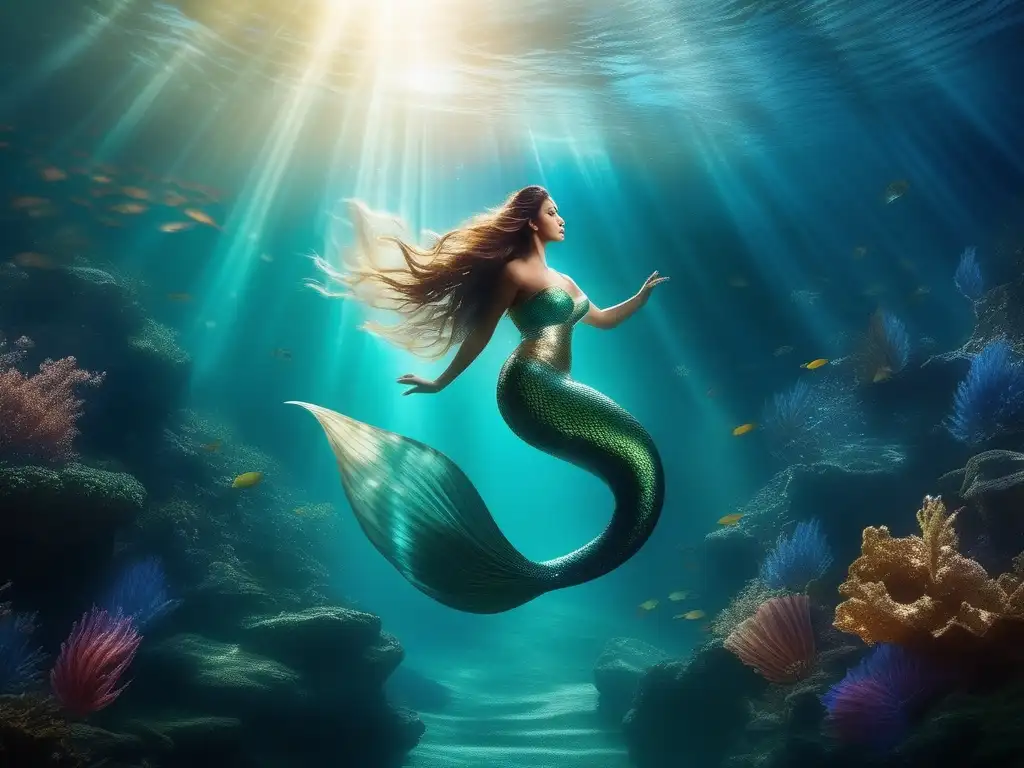 Hermosa escena submarina con sirenas: significado cultural sirenas mitología griega