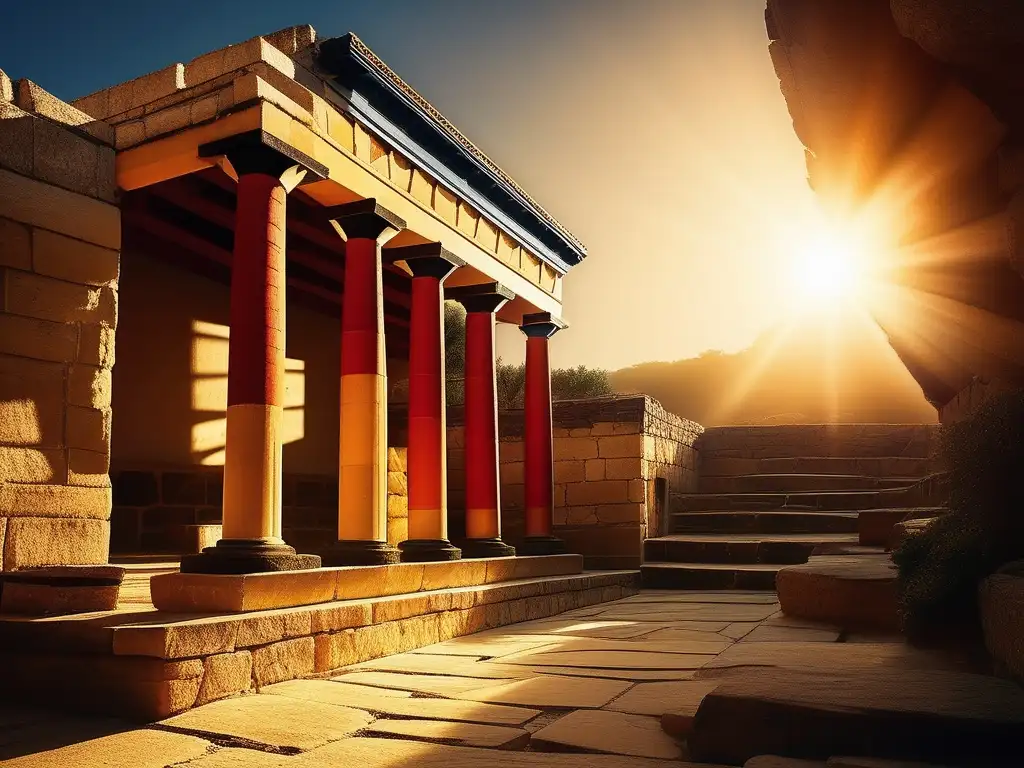 Majestuoso Minotauro en el laberinto de Knossos Historia del origen del Minotauro en un laberinto etéreo y misterioso, donde la naturaleza reclama su lugar