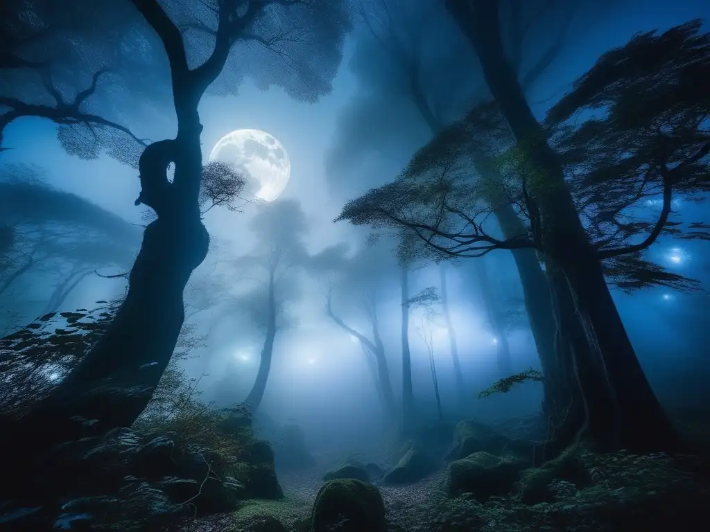 Imagen: Bosque de luna con Gwisin, espíritu coreano - Historias de fantasmas coreanos y mitos