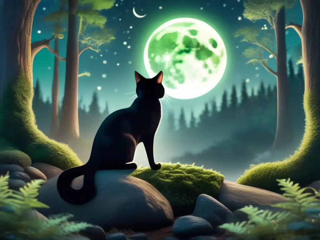 Gatos negros y la luna: simbolismo nocturno