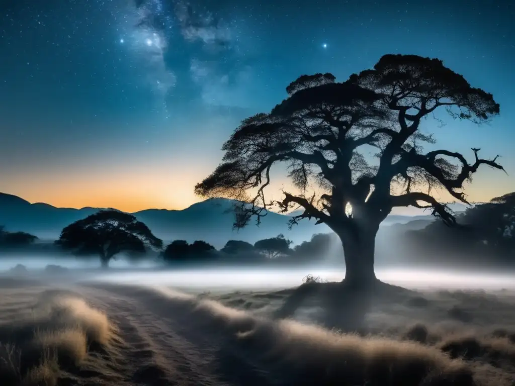 Paisaje nocturno argentino con leyendas espeluznantes