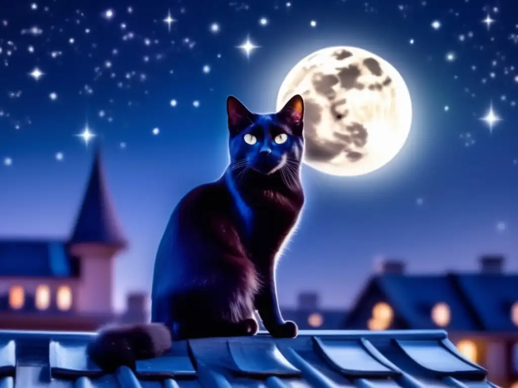 Gatos negros y la luna: simbolismo nocturno