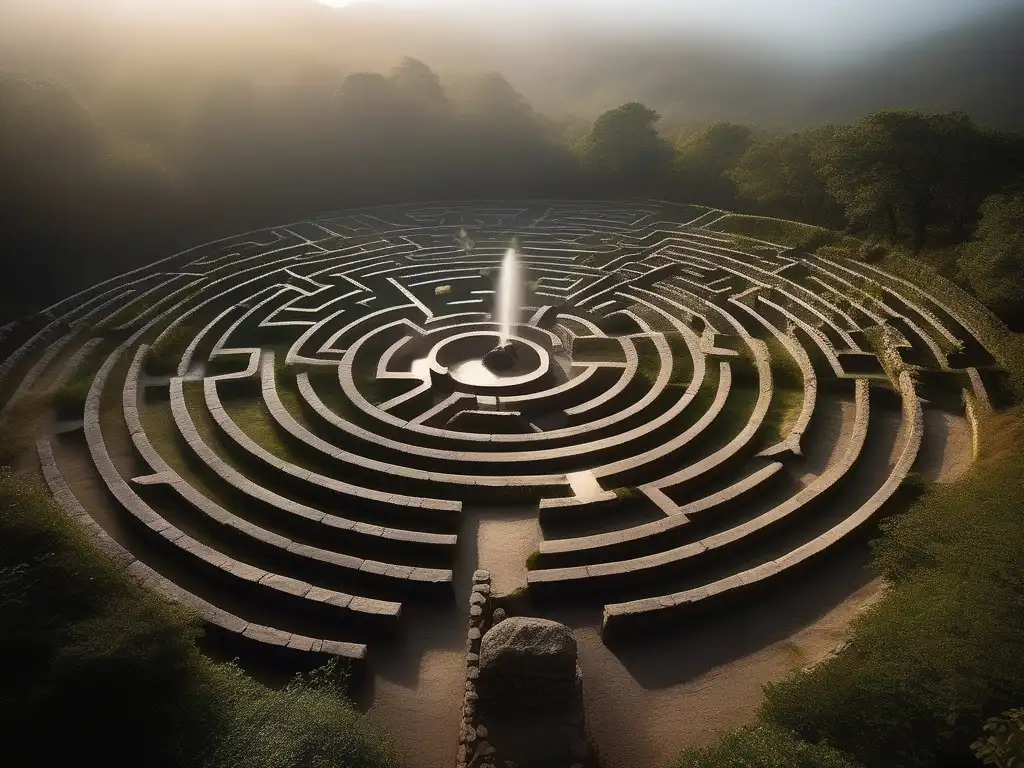 Misterios del Laberinto del Minotauro en un paisaje encantador y misterioso