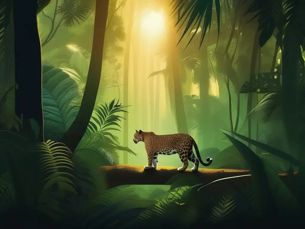 Espíritus míticos americanos en la selva