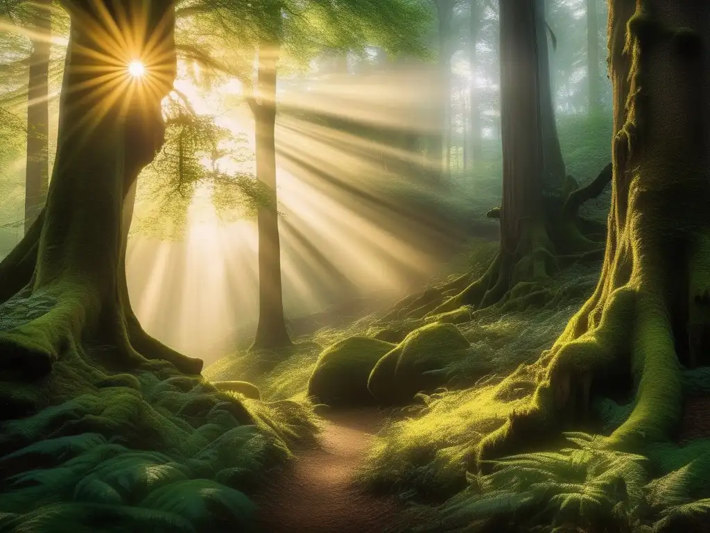 Bosque místico con seres mágicos Bosque místico con criaturas míticas del Señor de los Anillos