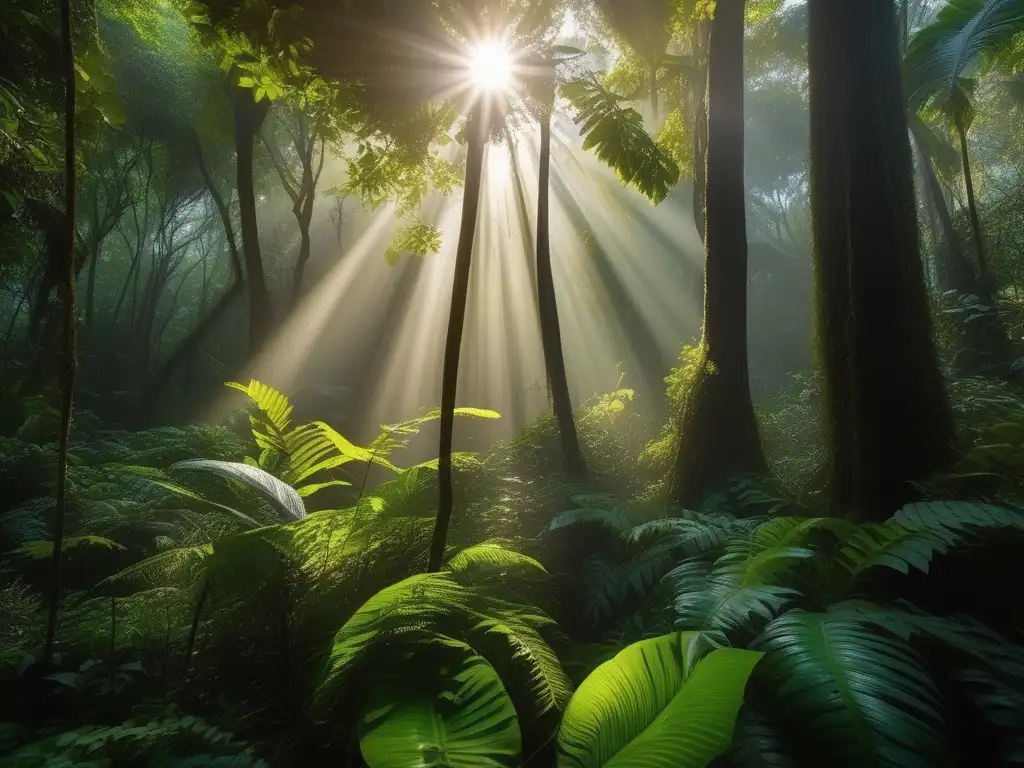 Bosque mágico de Palau con criaturas mitológicas