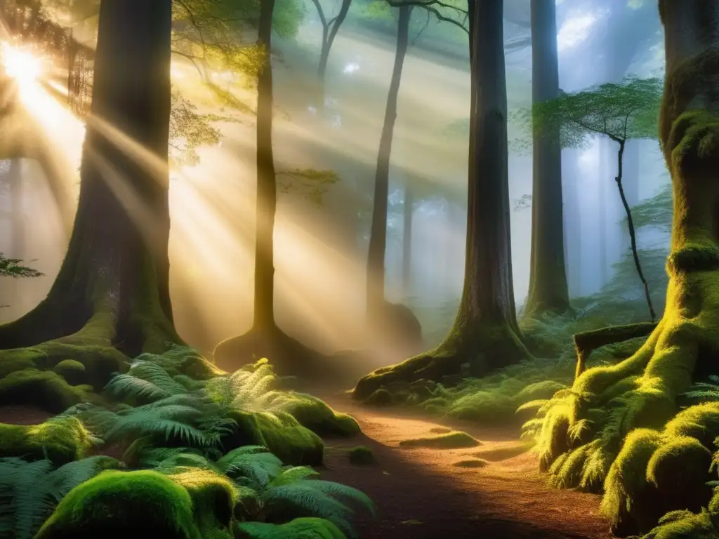 Majestuoso dragón vuela sobre bosque místico Criaturas míticas en el Señor de los Anillos: bosque misterioso, dragón majestuoso, magia y encanto celestial