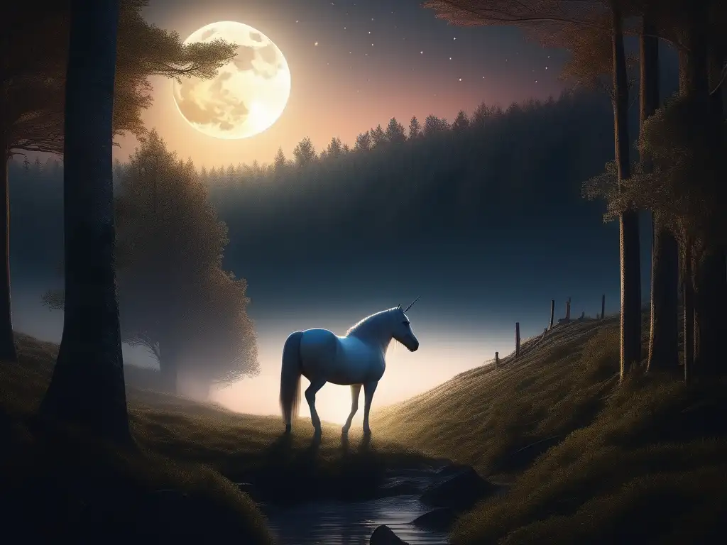 Paisaje lunar con unicornio: Criaturas mitológicas de la Luna en la literatura fantástica