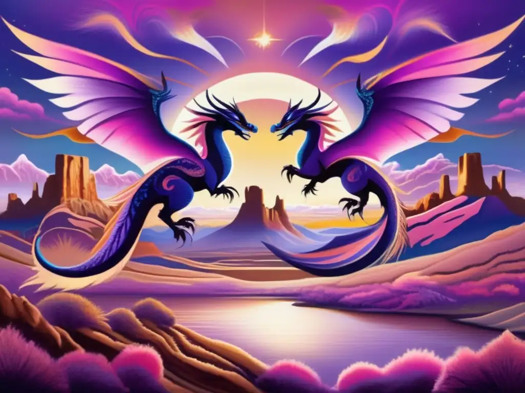 Dragones celestiales en la cultura Navajo: escena mística y paisaje impresionante