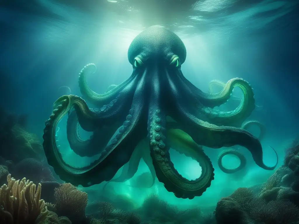 Origen y mitología del Kraken emerge de las profundidades del océano con una apariencia etérea y onírica