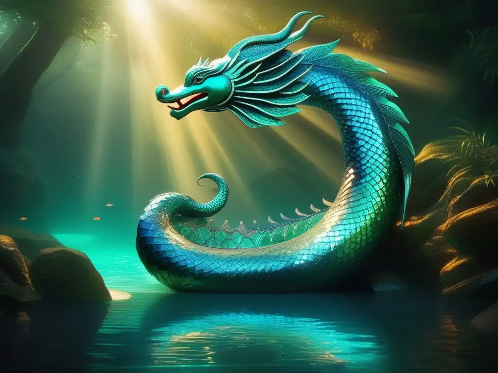 Hermosa imagen del Naga, serpiente de agua sagrada en la mitología hindú: poder, misterio y belleza acuática